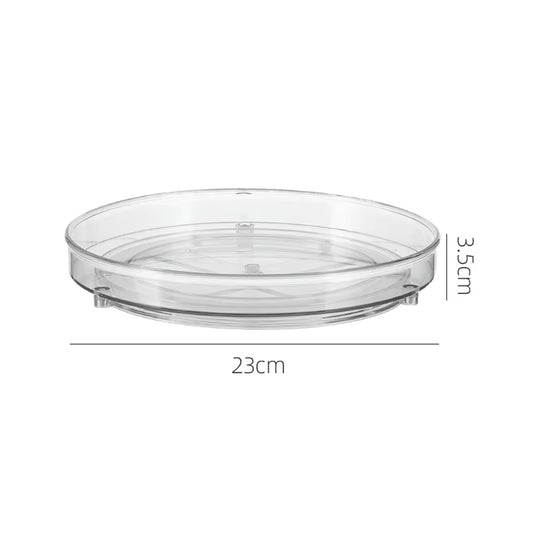 Lazy Susan Turntable Organiser,Turntable Fridge Organiser 23 Cm 27 Cm Spice Rack Rotatable for Kitchen Cabinet Refrigerator