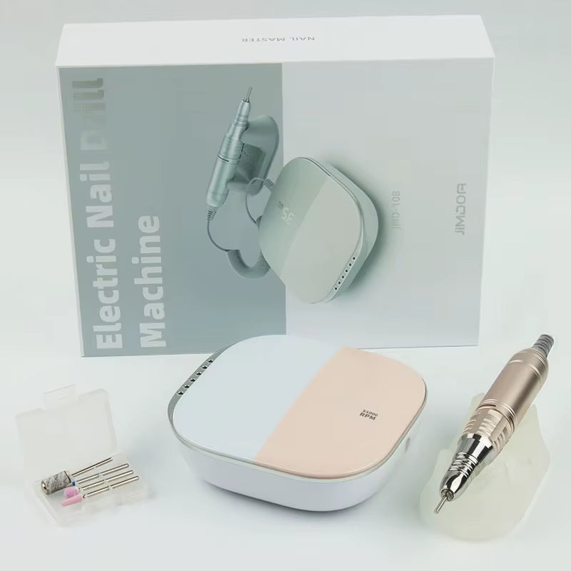 High Quality Electric Nail Drill Machine 35000 RPM Electric File HD Display Metal Manicure Pen Professional Nail Lathe Sander