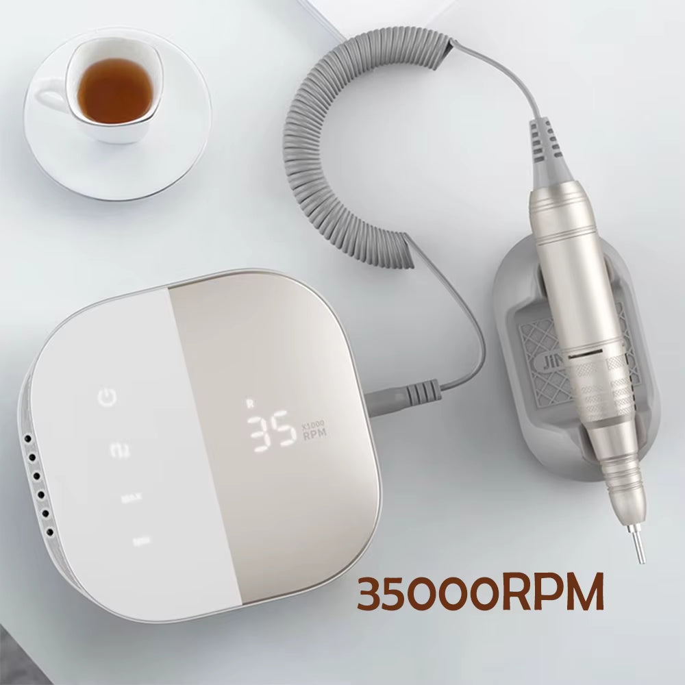 High Quality Electric Nail Drill Machine 35000 RPM Electric File HD Display Metal Manicure Pen Professional Nail Lathe Sander