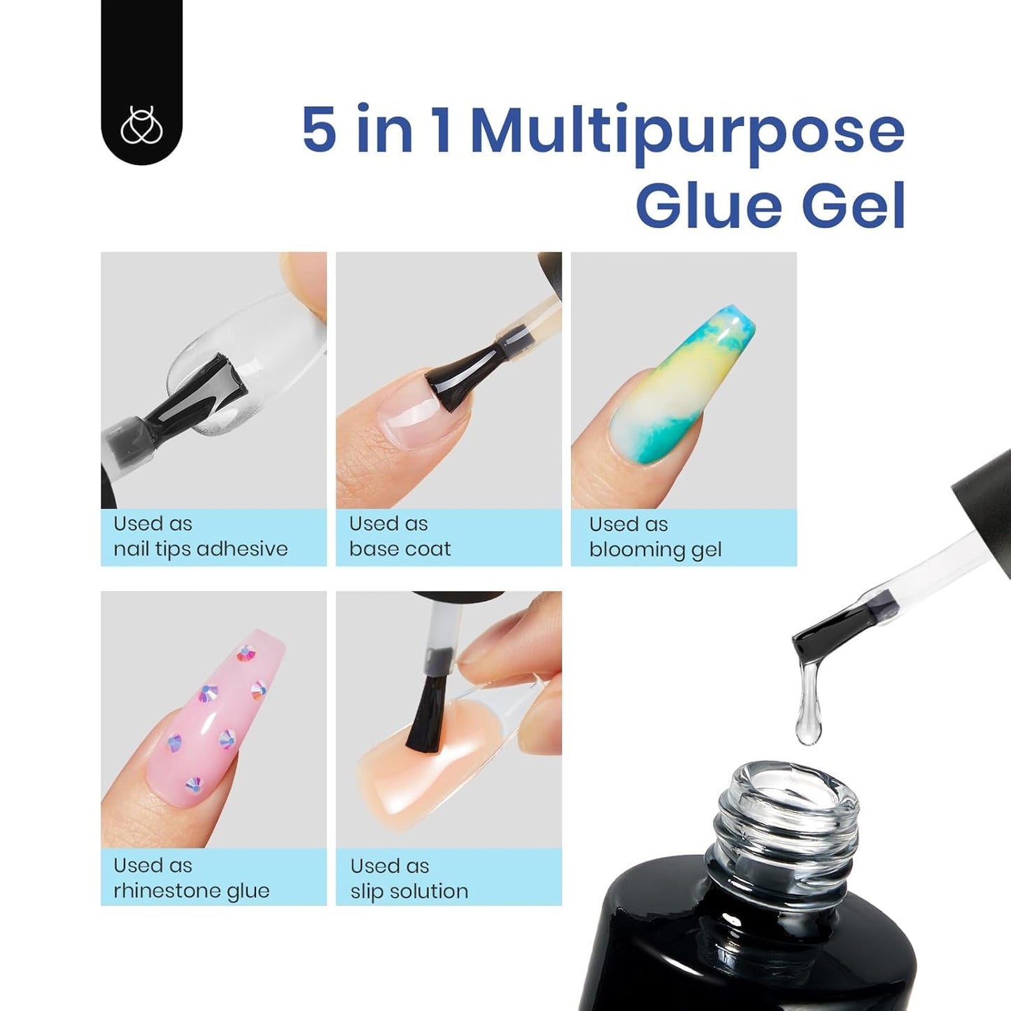 Beetles Soft Gel Nail Kit, 240 Coffin Tips UV Lamp & Glue Gel Gift Set for Women