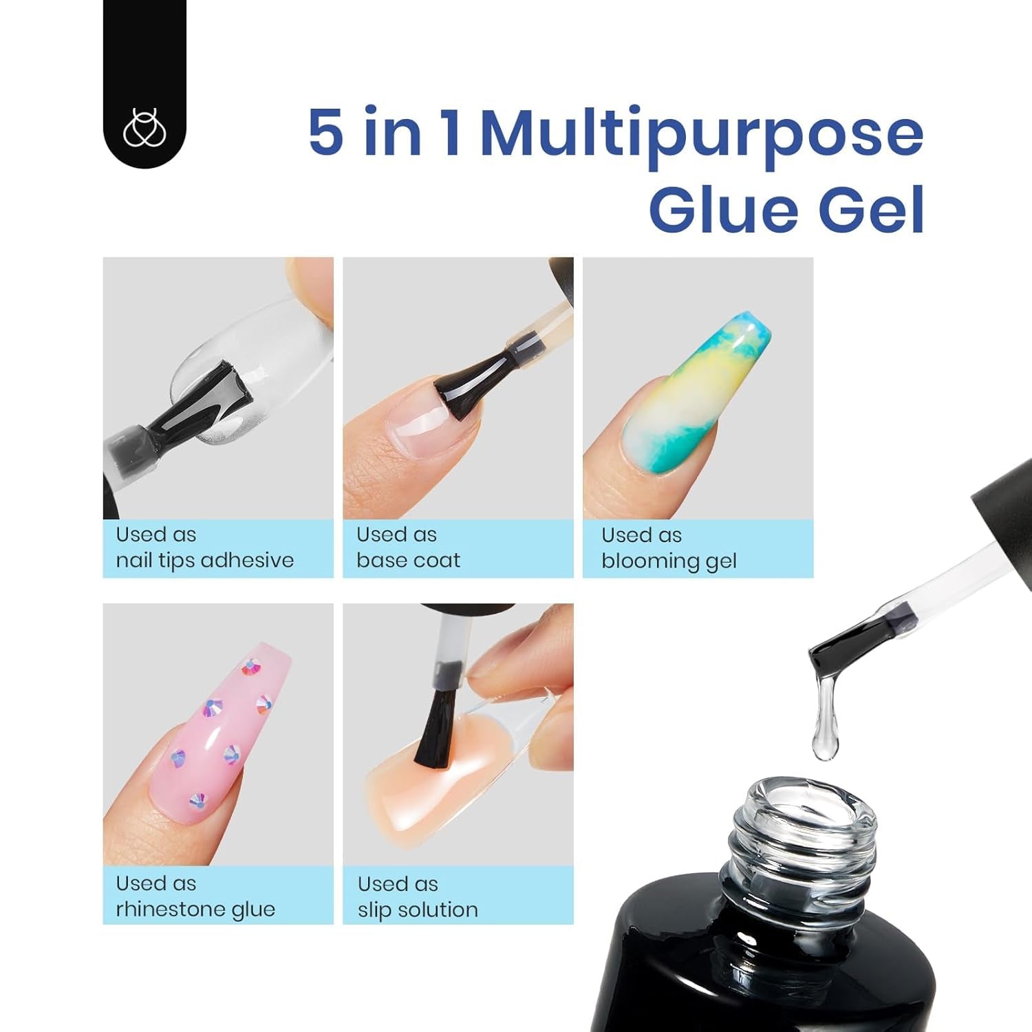 Beetles Soft Gel Nail Kit, 240 Coffin Tips UV Lamp & Glue Gel Gift Set for Women