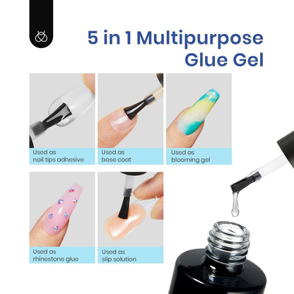 Beetles Soft Gel Nail Kit, 240 Coffin Tips UV Lamp & Glue Gel Gift Set for Women