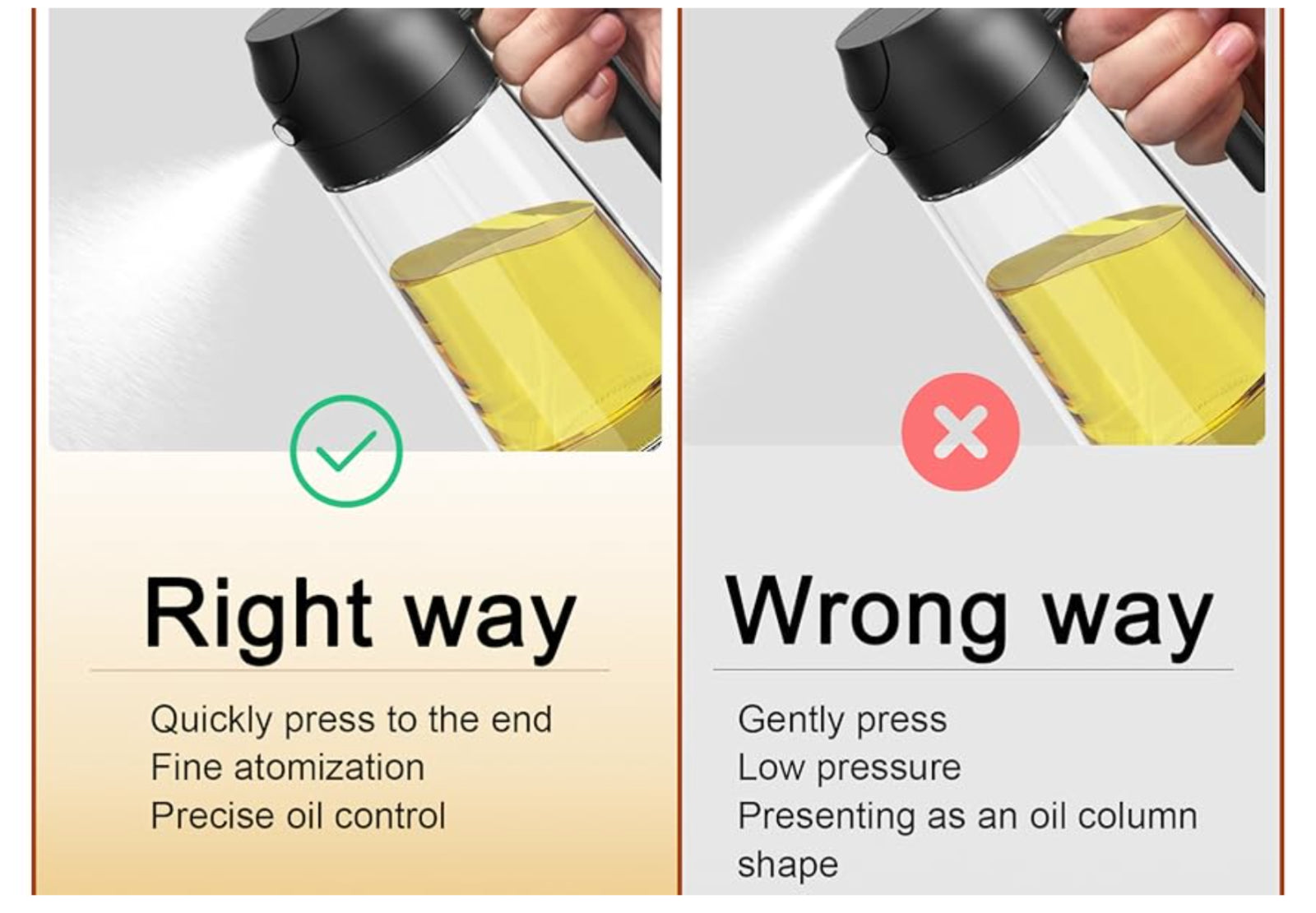 2-In-1 470ML Glass Oil Sprayer and Dispenser Spray Bottle Cooking Dispensers