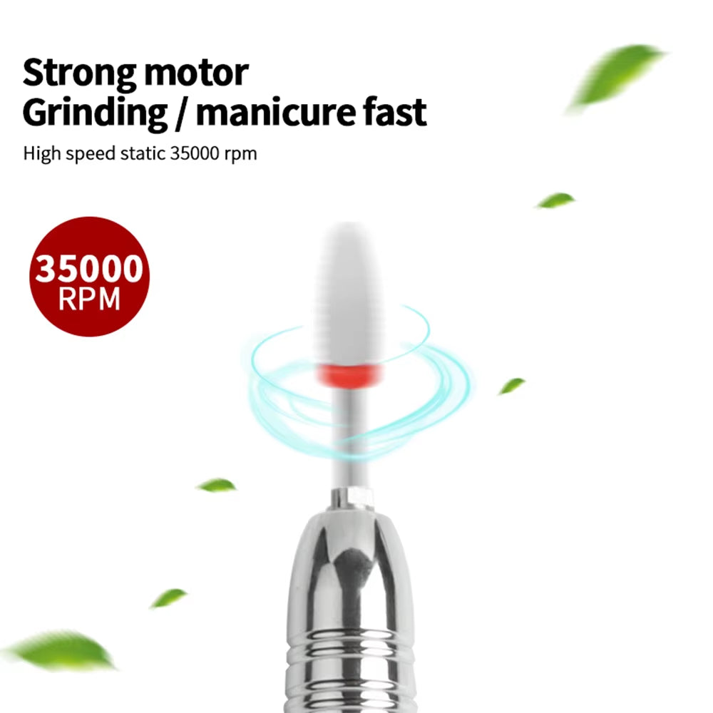 High Quality Electric Nail Drill Machine 35000 RPM Electric File HD Display Metal Manicure Pen Professional Nail Lathe Sander