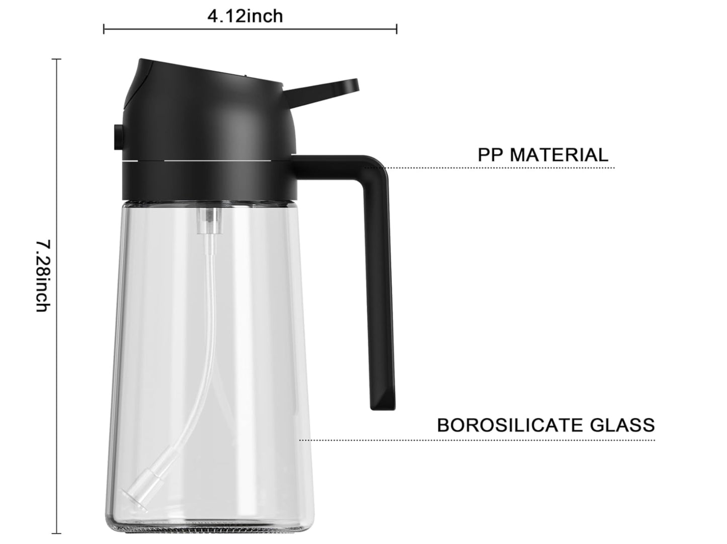 2-In-1 470ML Glass Oil Sprayer and Dispenser Spray Bottle Cooking Dispensers