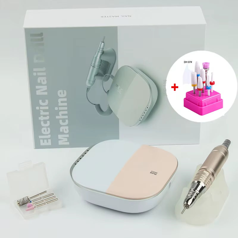 High Quality Electric Nail Drill Machine 35000 RPM Electric File HD Display Metal Manicure Pen Professional Nail Lathe Sander